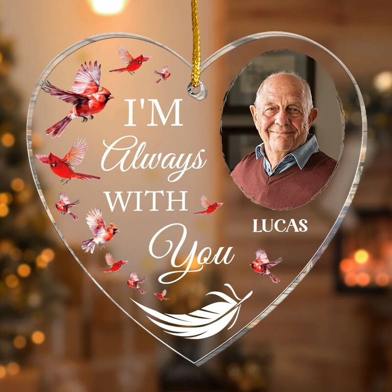 Ik ben altijd bij je Gepersonaliseerd acryl foto ornament