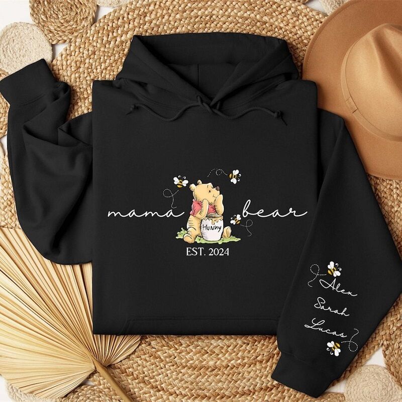 Personalized Hoodie Mama Bear with Custom Names Design Attractive Gift for Mother's Day
