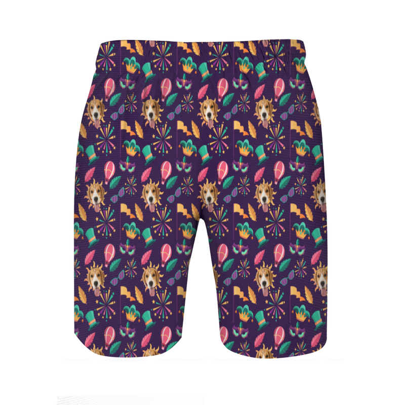 Shorts de plage Photo personnalisée  homme avec motif feu d'artifice Cadeau élégant pour votre petit ami