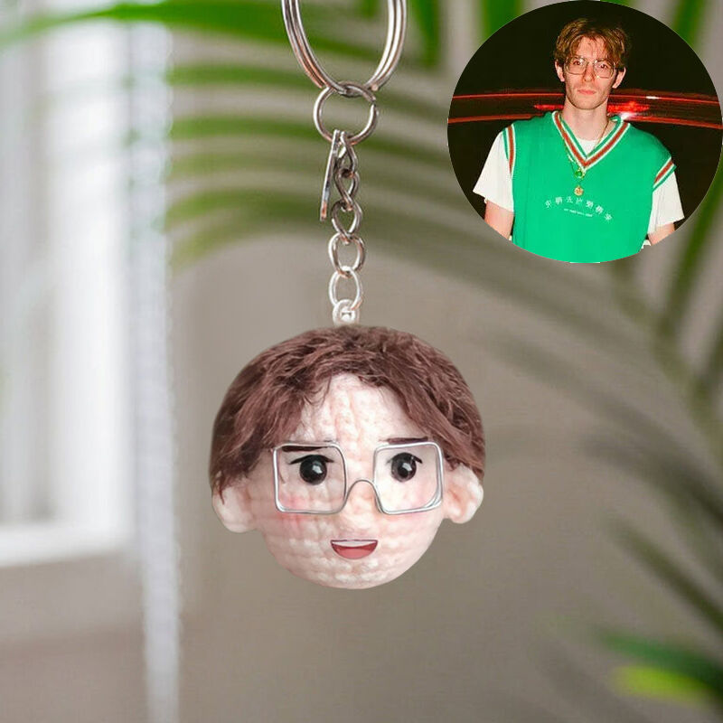 写真から作る 顔写真 頭 キーホルダー 編みぐるみ 手編 ハンドメイド