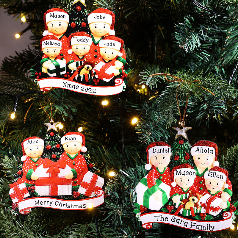 Personalisierte Weihnachtsfigur Hängend Kundenspezifische Familiennamen Warme Heimdekoration