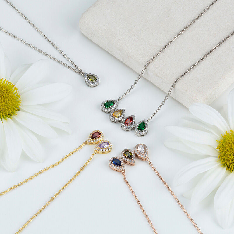 Personalized Birthstone Necklace Exquisite Gift For Grandma