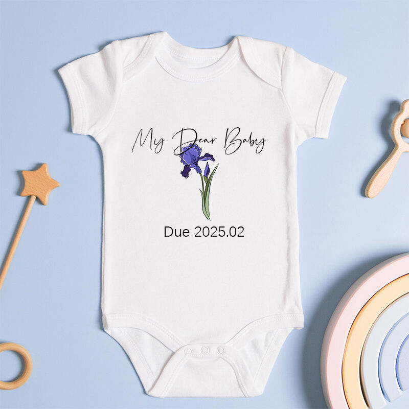 Fleurs de naissance personnalisées avec date d'accouchement Cadeau de naissance exquis pour la nouvelle maman