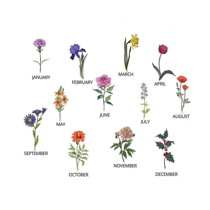 Fleurs de naissance personnalisées avec date d'accouchement Cadeau de naissance exquis pour la nouvelle maman