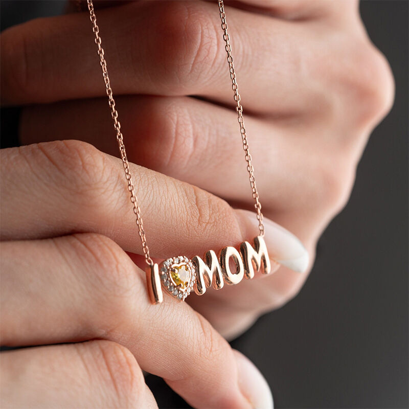 Gepersonaliseerde ik hou van mama ketting gepersonaliseerd geboortesteen cadeau voor moeder