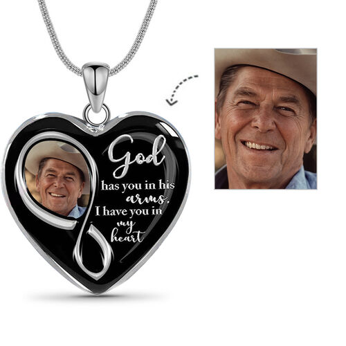 "I  Have You in My Heart" Personalized Photo Memorial Necklace