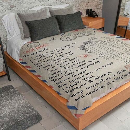 Coperta d'amore Invernale Stampa Lettera Regalo a Moglie
