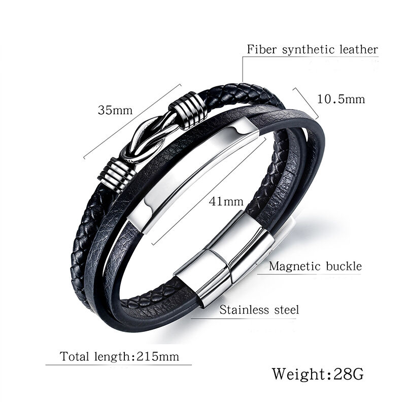 "Create A Miracle" Personalized Bracelet For Men Stainless Steel Woven