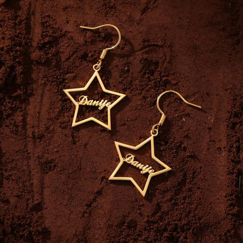 "Memory Of The Stars" Personalized Name Earrings