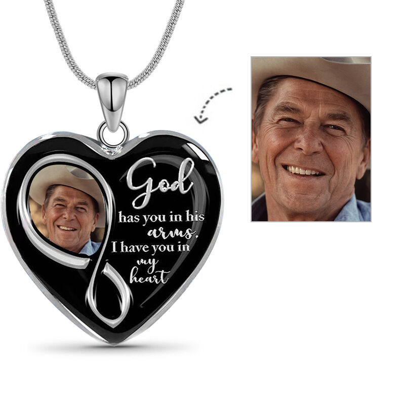 "I  Have You in My Heart" Personalized Photo Memorial Necklace