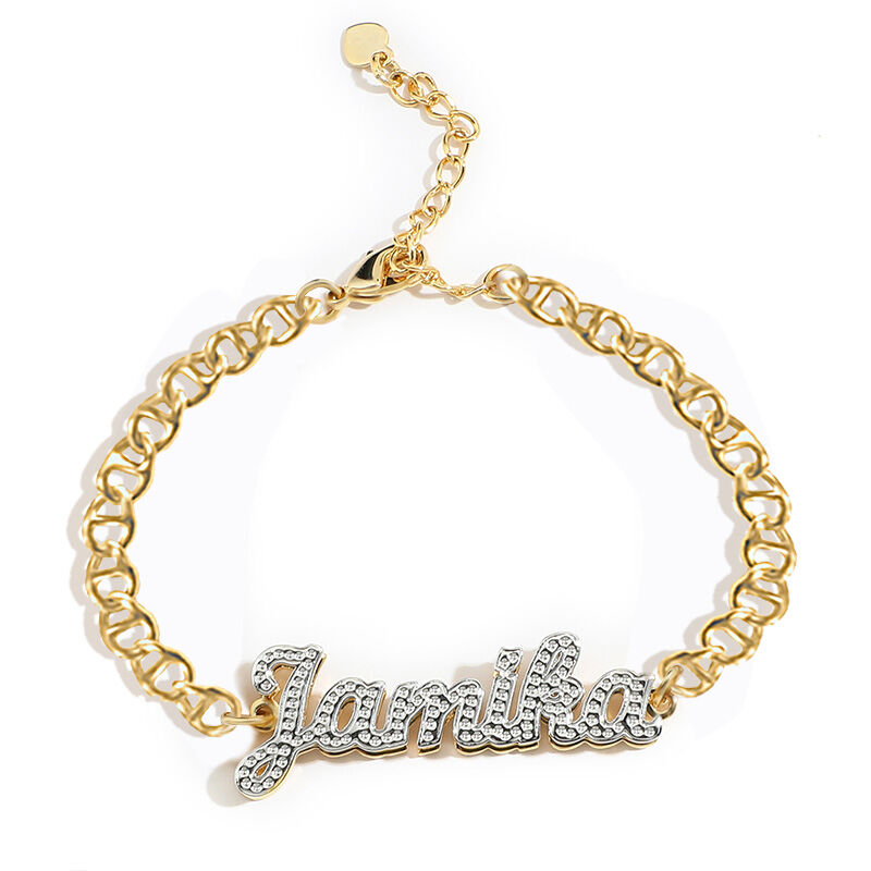 Double Layer Two Tone Personalized Custom Name Bracelet