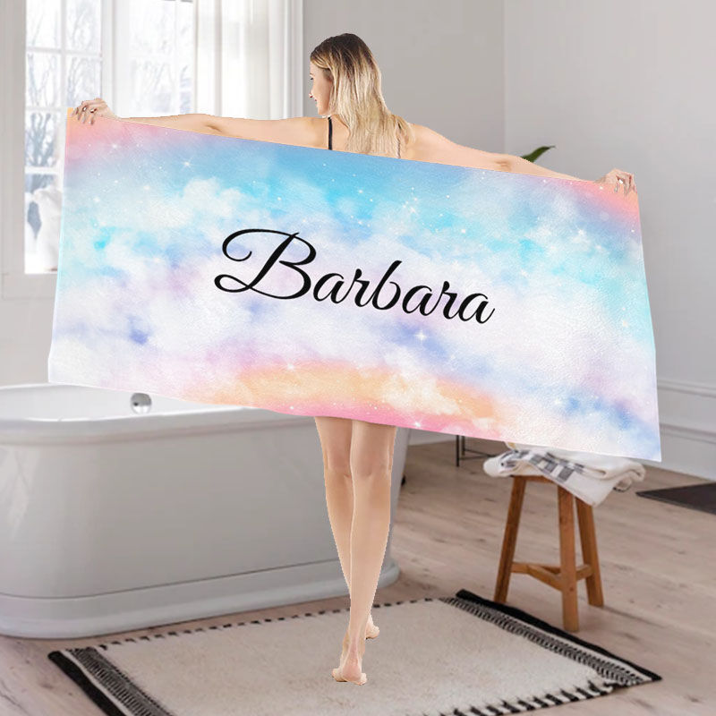 Personalized Name Bath Towel Beautiful Birthday Gift