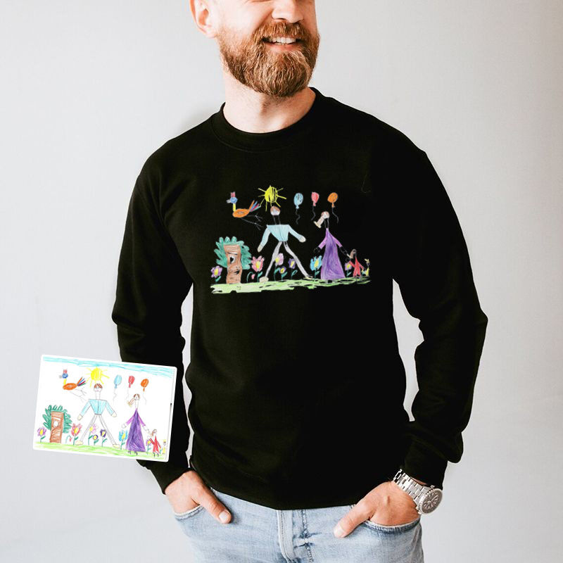Personalized Sweatshirt with Custom Kids Drawing Picture Perfect Gift