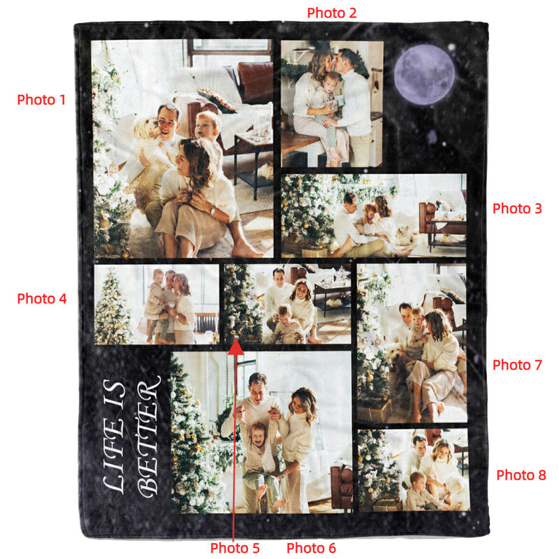 Personalized Picture Blanket Sweet And Creative Gift for Couple "Life Is Better"
