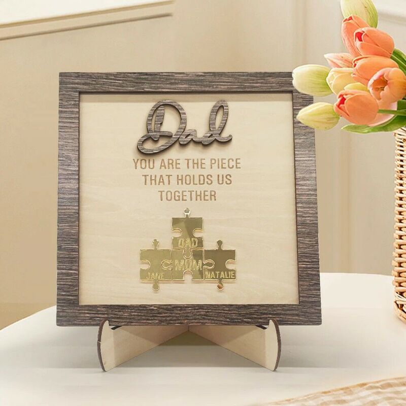 Personalized Acrylic Name Puzzle Frame Warm Father's Day Gift