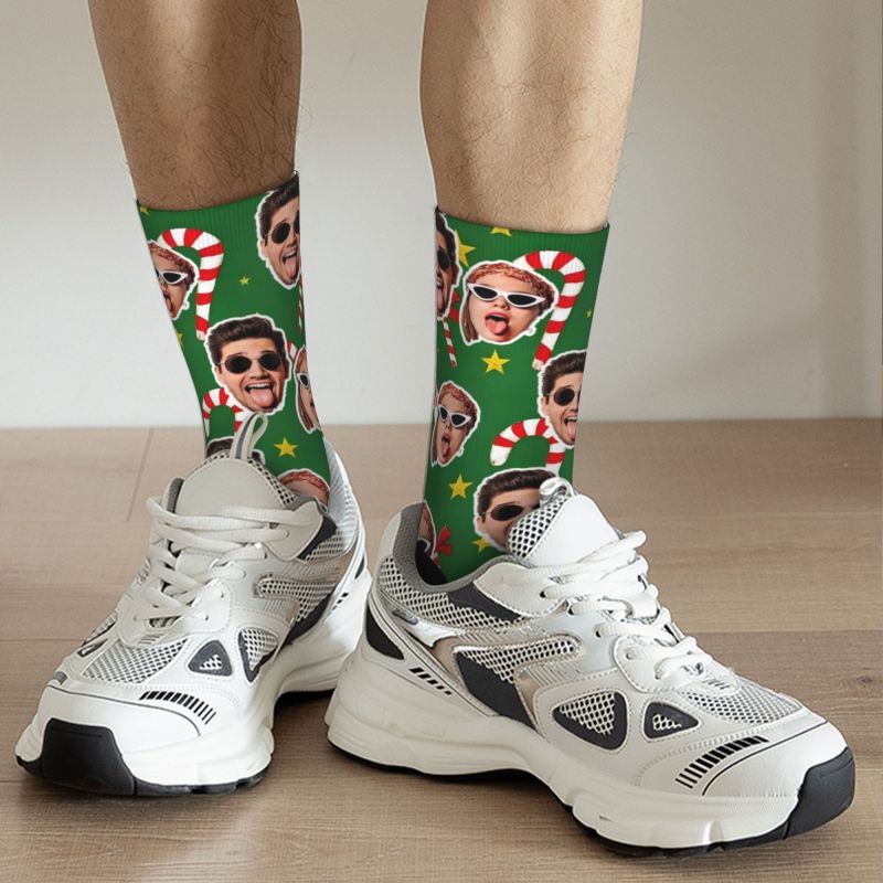 Personalized Face Socks, Couple Socks Suitable for Christmas Atmosphere