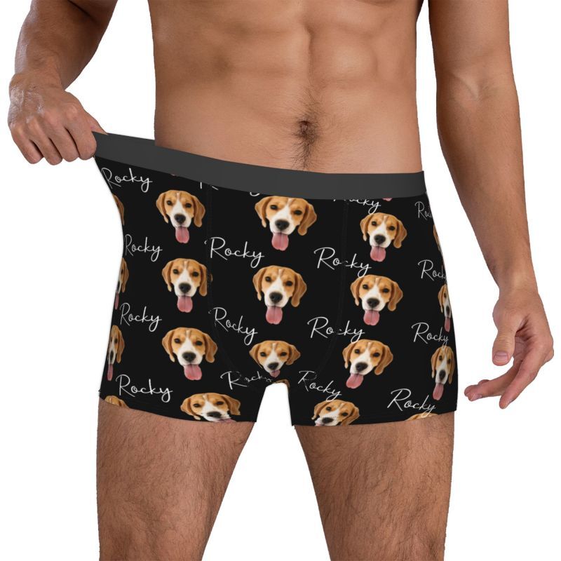 Personalisierte Bild-Männer-Unterwäsche Boxer Shorts mit kundenspezifischem Namen Einfaches Geschenk für Tierliebhaber