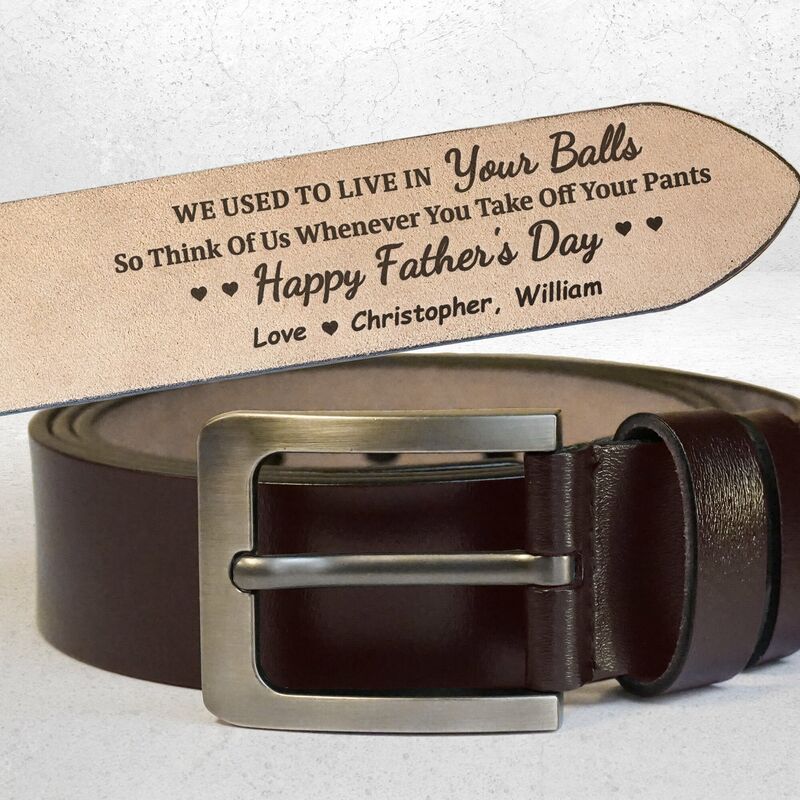 Gepersonaliseerde leren riem Grappig Copy Gegraveerde riem Vaderdag cadeau voor papa