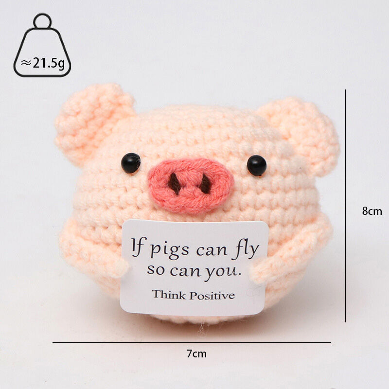 Cerdito gordo de ganchillo hecho a mano, un bonito regalo para tus amigos.
