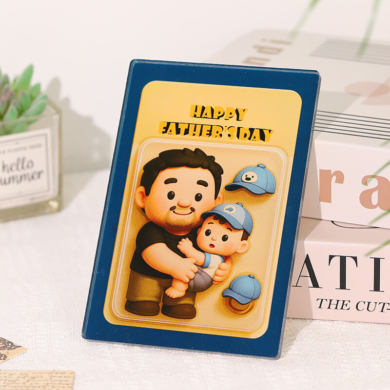 Personalized 3D Cartoon Style Photo Acrylic Plaque Gift for Father