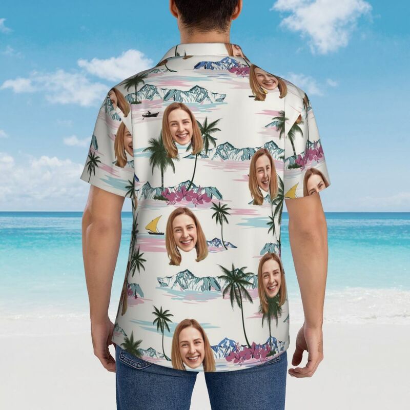 Chemises hawaïennes personnalisées avec photos personnalisées pour les couples Cadeaux de vacances à la plage