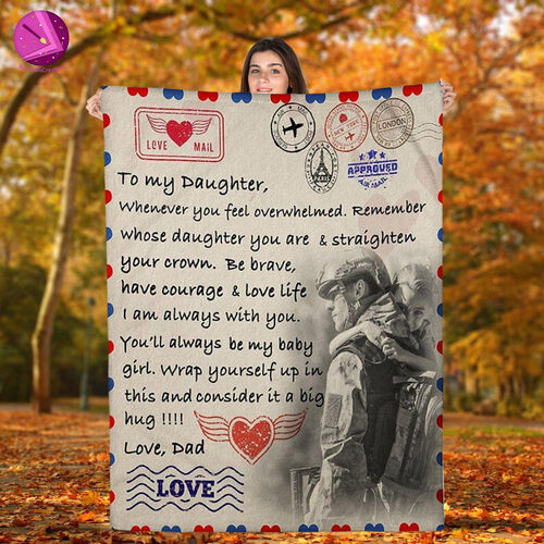 Personalized Love Letter Blanket Father's Love to Daughter from Dad