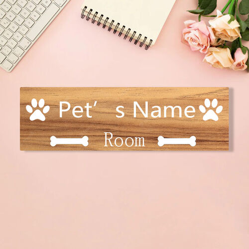 Personalisierte Pet Name mit Pfoten hölzerne Plakette für Tierliebhaber