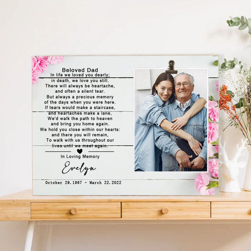 Custom Remembrance Photo Gift Frame for Beloved Dad