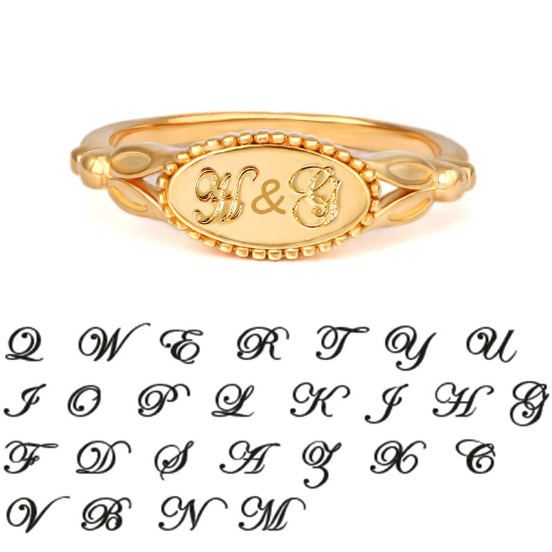 Simple Personalized Oval Engraving Ring