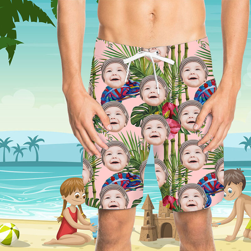 Custom Face Men's Bamboo Beach Shorts
