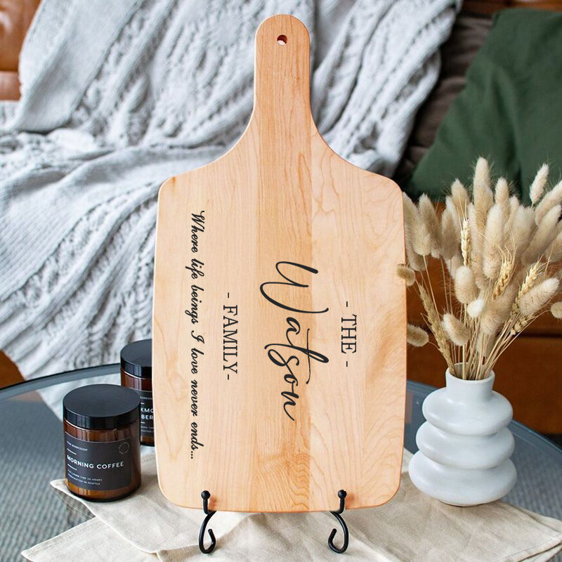 Personalized Name Charcuterie Board Precious Gift for Family "I Love Never Ends"