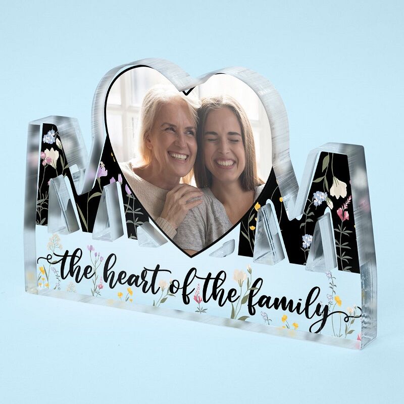 Personalized Acrylic Plaque Mom The Heart of The Family Perfect Gift for Mother's Day