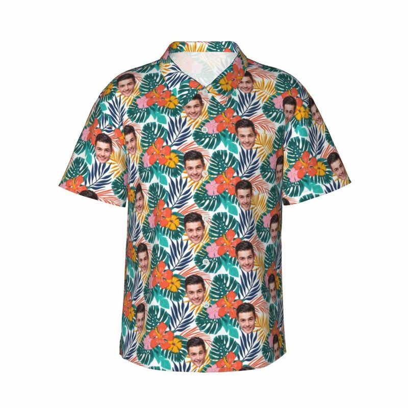 Camisas Hawaianas Personalizadas Hojas de Verano Regalos para Hombres