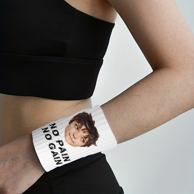 Personligt sportarmband No Pain No Gain med anpassat foto Perfekt present till sportentusiasten