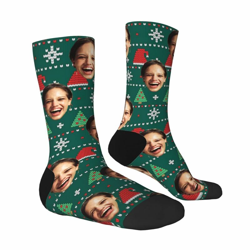Personalisierte Socken mit Gesicht und Foto für Weihnachten