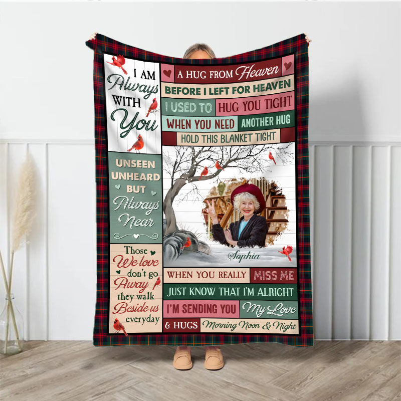 Personalized Picture Blanket Memorial Present for Family "I'm Sending You My Love"