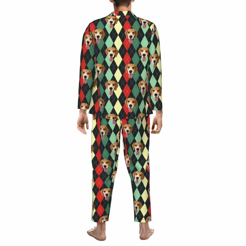 Personalized Pajamas Custom Pet Head Photo Argyle Pattern Classic Design Exquisite Gift for Family