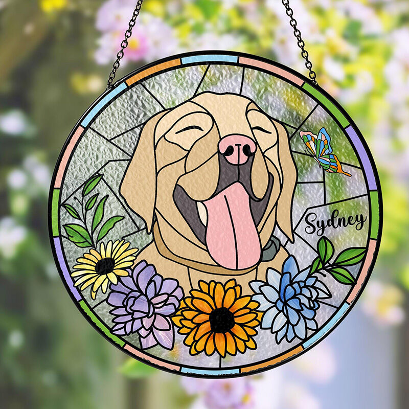 Personalized Pet Photo Glass Hangings Warm Christmas Gift For Pet Lovers