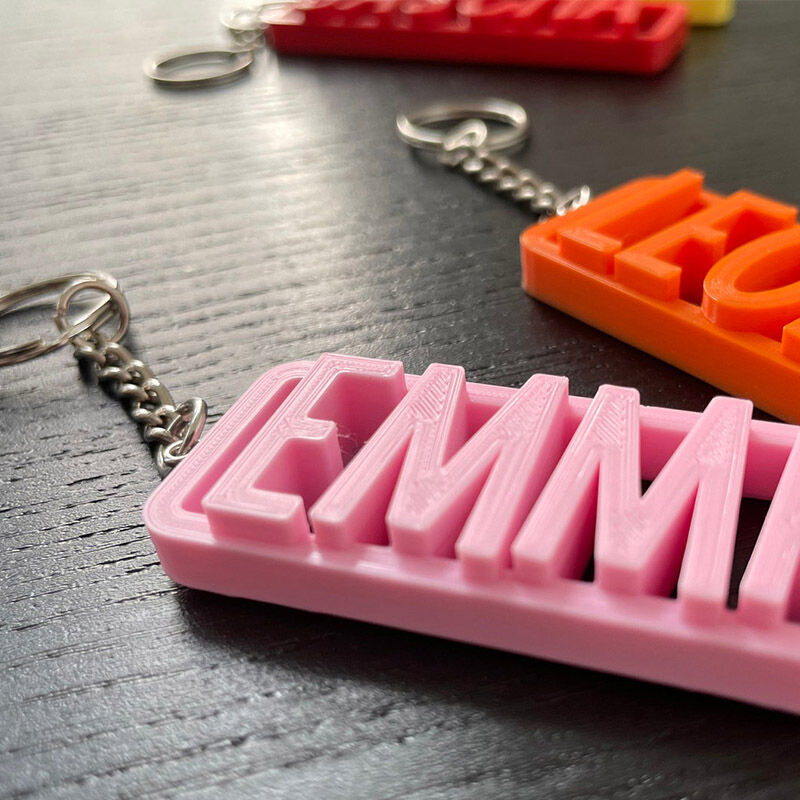 Personalized 3D Printed Keychain With Custom Text Simple Gift For Dad