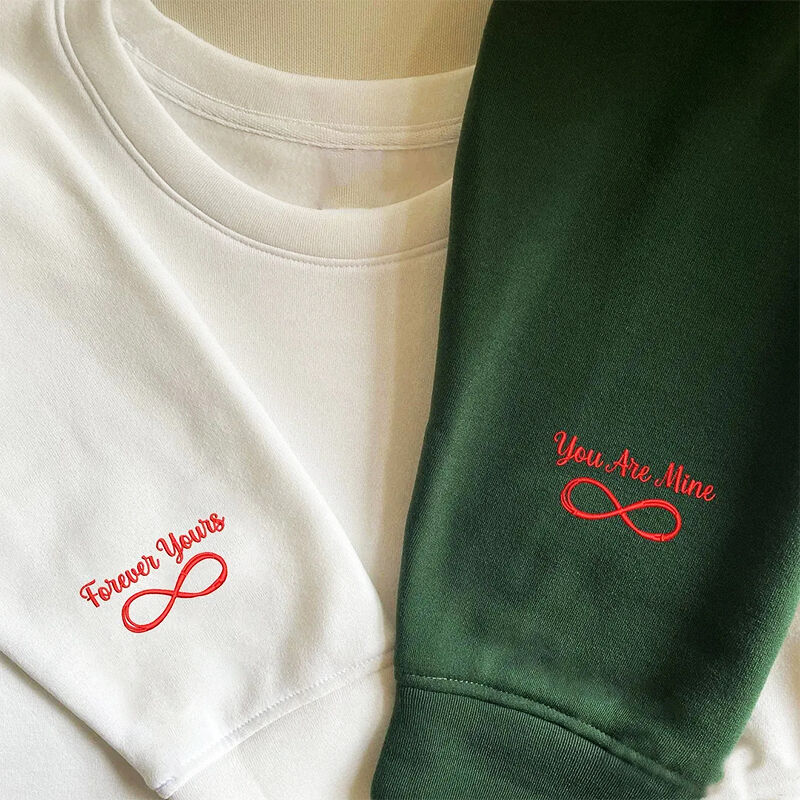 Gepersonaliseerd sweatshirt Geborduurd Hartpuzzel met Romeinse cijferdatum Verjaardagscadeau voor stellen