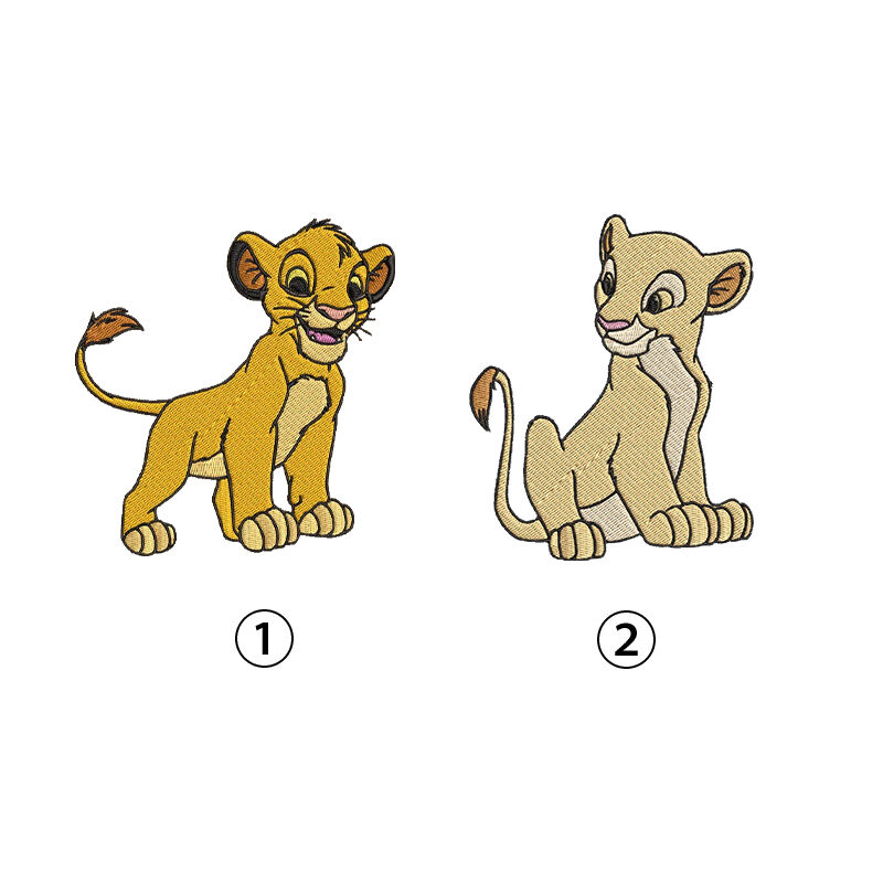 Personalized Hoodie Embroidered Cartoon Lion Couple Design Anniversary Valentine's Day Gift