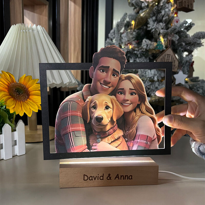 Personalized Cartoon Picture Night Light Cute Gift for Couples