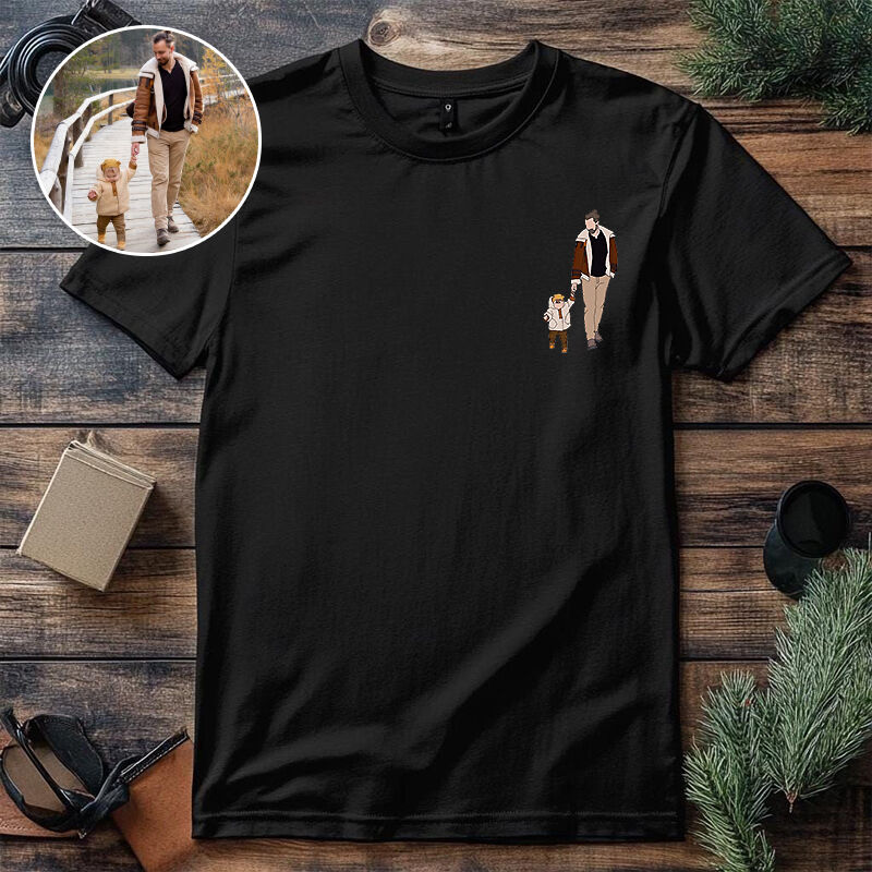 Personalized T-shirt Custom Dad and Kids Photo Design Attractive Gift for Father's Day