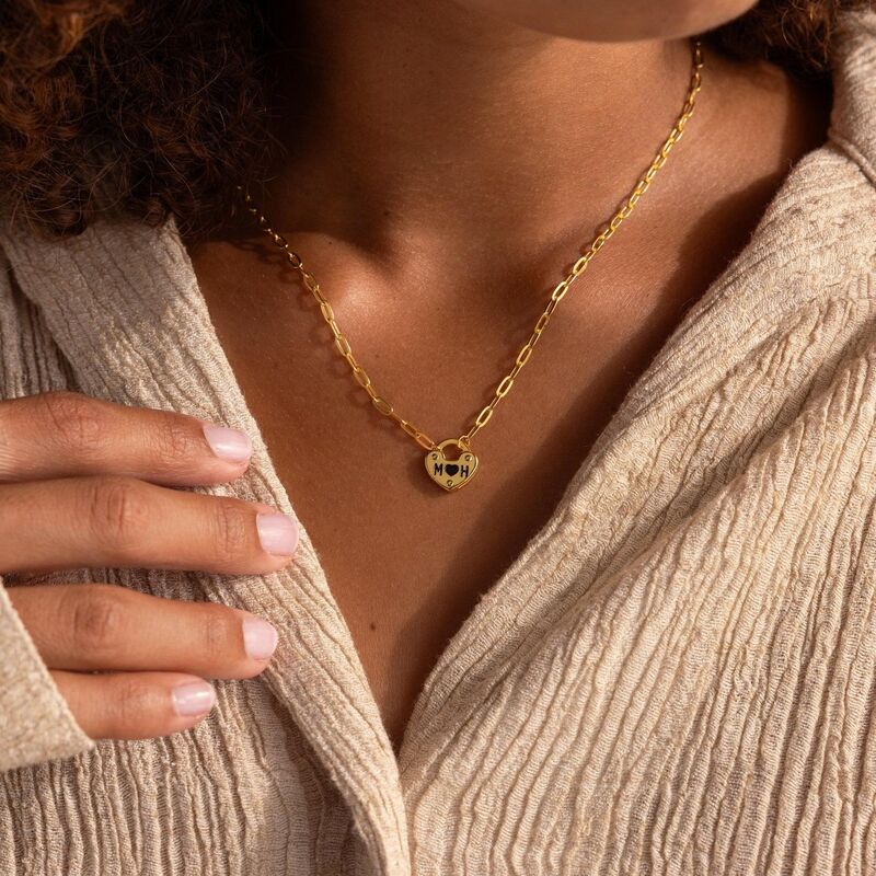 Gepersonaliseerde Lock ketting met aangepaste letters voor koppels