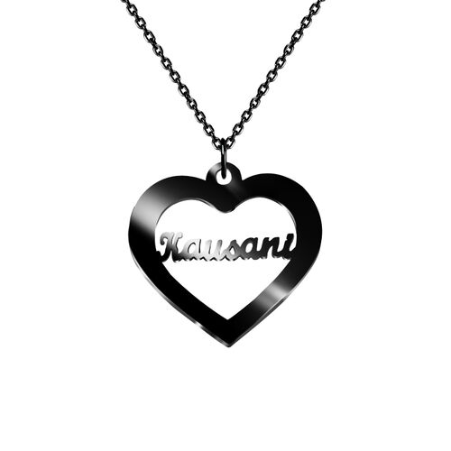 "Love Is Enduring" Personalized Name Necklace With Heart