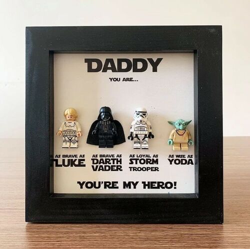 Personalized Superhero Frame with Custom Lettering and Characters for Father's Day