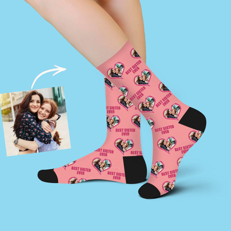 Calcetines Personalizados con Imagen de Rostro Impresos con Regalo para Hermana