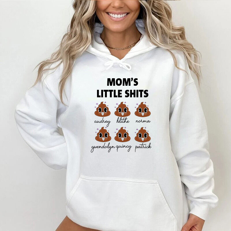 Personalized Hoodie Mom's Little Shits with Custom Name for Mother's Day