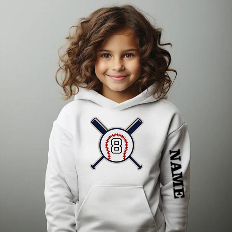 Personalized Kids Hoodies With Customized Name Tape Baseball Graphics For Sports Fanatics