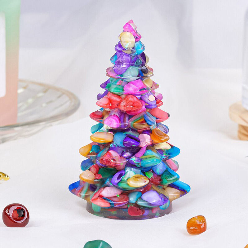 Mini Kristallen Kerstboom Geluksboom Druipende Lijm Grind Kerstboom voor Kerstmis